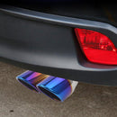 Car Dual Exhaust Tip Rolled Edge Slant Cut 3 inch ID Inlet (Burnt Blue) Newly