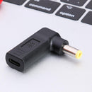 Type C DC Power Adapter Converter to 5.5x2.5mm Male 90 Degree Connector for PC