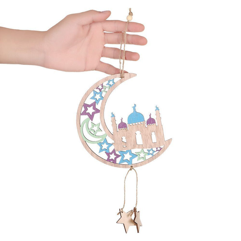 Wooden Kareem Eid Hanging Pendant DIY Craft Home Decorations Mubarak Ornament