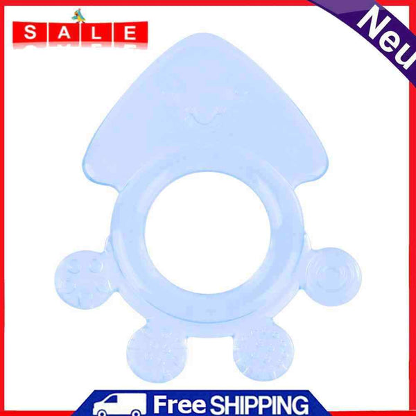 Cute Baby Teether Kids Silicone Teething Chewable Pacifier (Blue Octopus)