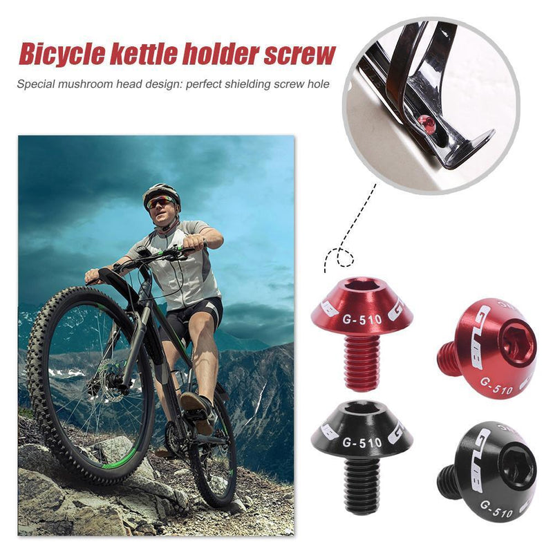 2pcs GUB G-510 Mountain Bike Water Bottle Holder Cage Screws Bolts (Red)