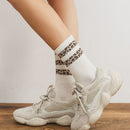 Leopard Pattern Breathable Warm Socks Mid Tube Socks Long Socks Autumn Winter