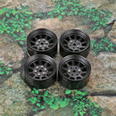 4pcs Metal Alloy 1.9 Beadlock Wheel Rims for Axial RC Crawler Car (Black) Newly