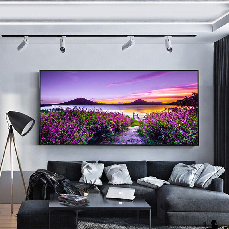 Lakeside Flower 5D DIY Diamond Painting Full Round Drill Embroidery Arts Picture