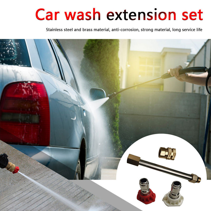 Car Water Gun Extension Rod Kit High Pressure Washer Connector Nozzles Jet