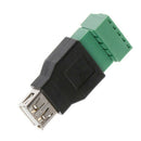 USB 2.0 Type A  to 5P Screw Shield Terminal Plug Male/Female Connector