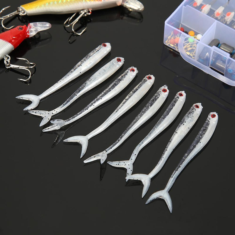 8pcs/lot Soft Fish Fork Tail Fishing Lures Artificial 1.7g 8cm Bionic Baits F