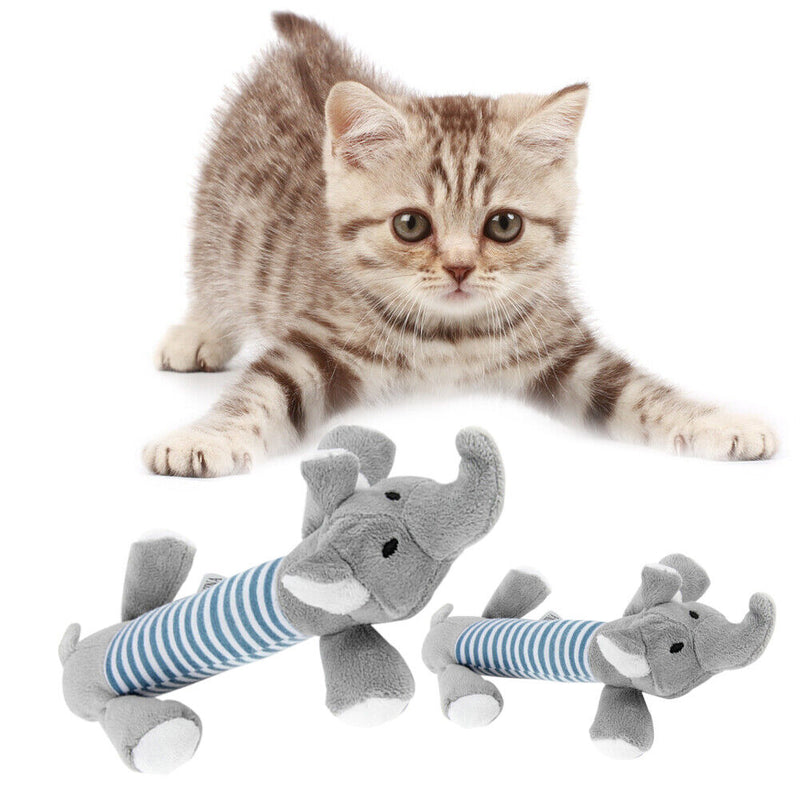 Pet Puppy Chew Squeaker Squeaky Plush Sound Ball For Dog-Elephant