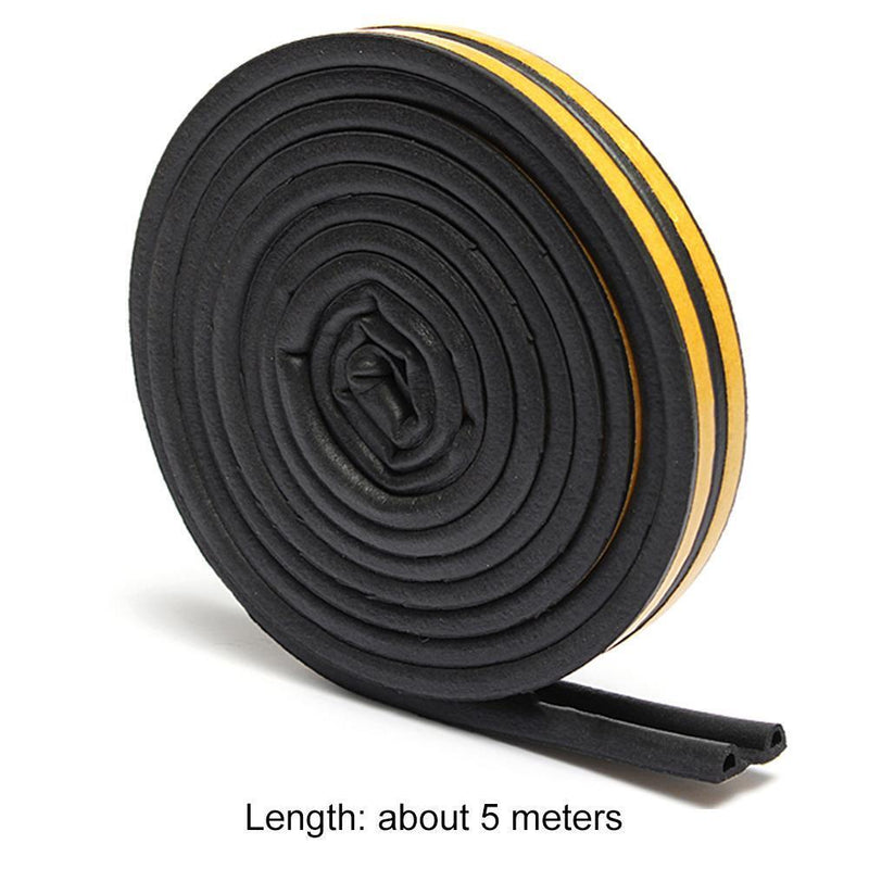 Self-adhesive Soundproofing Anti Collision Windows Seal Strip (5m Black)
