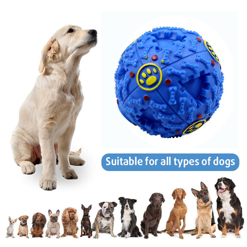 Dog Leaking Food Ball Colorful Strange Barking Pet Molar Puzzle Ball (Blue)