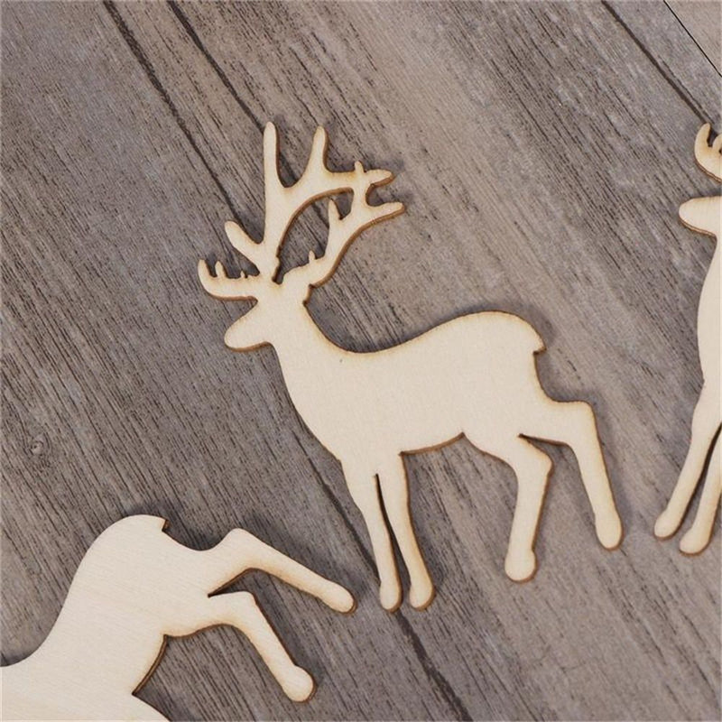 Decorations Christmas Tree Hanging Wooden Elk Decor Reindeer Hanging Card