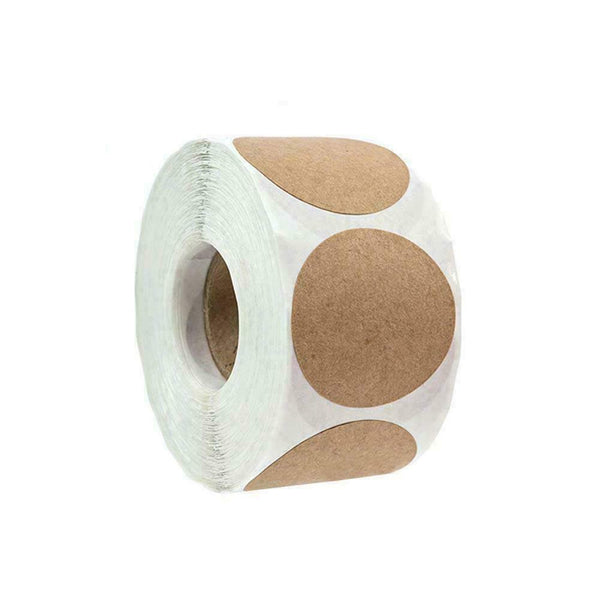500pcs/1roll Baking Brown Blank Label Round Shape Paper N0R1 Kraft DIY F5E5