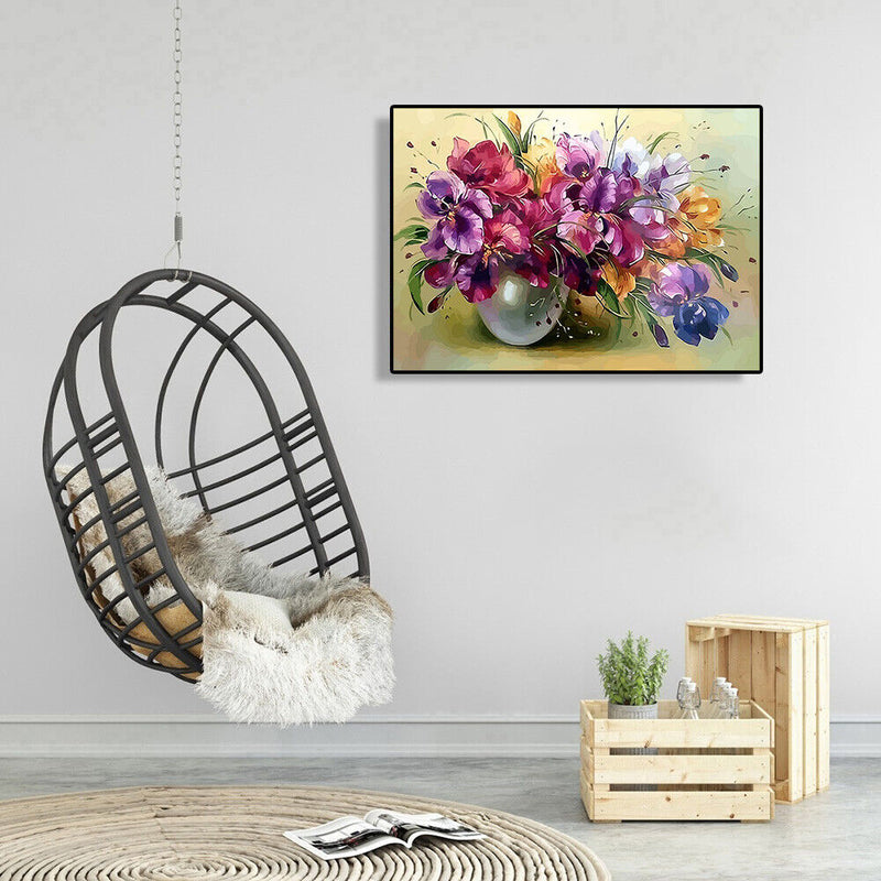 DIY Digital Painting By Numbers Flower Picture Modern Wall Art Home Decor
