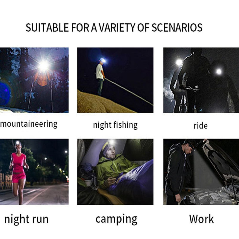 With Magnet Hook Cap Clip Lights XPG+COB Headlight Camping Light Headlamp