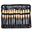 Woodworking Professional Gouges Hand Tools Hand Chisel Wood Carving For 12Pcs