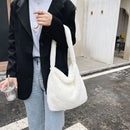 Fashion Women Plush Leopard Love Heart Large Capacity Dead Shoulder Bag Handbags
