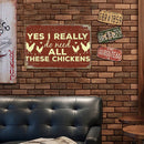 Retro Chicken Letters Metal Plate Painting for Bar Pub Tin Plaque Wall Sign