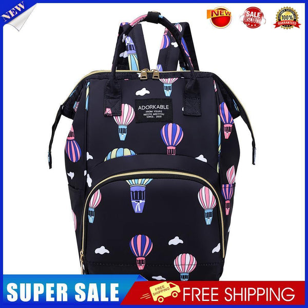 Fashion Women Printing Mummy Diaper Bag Nappy Large Handbag (Black Balloon)