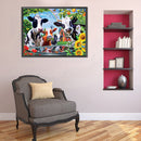 5D DIY Diamond Painting Cat/Cattle Full Round Drill Mosaic Rhinestone Pictu
