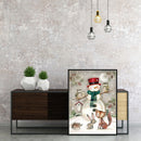 Diamond Painting 5D Full Round Drill Mosaic DIY Snowman and Critter Kit for Wall