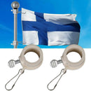 2xFlag Pole Rings Rotating Flagpole Flag Mounting Rings Kit Carabiner H4Y8