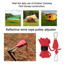 4mm 4m Pulley Tensioner Reflective Wind Rope Fastener with Carabiner for Camping