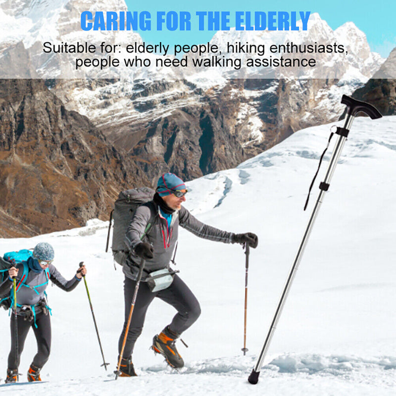 5-section Hiking Pole Non-slip Climbing Stick Adjustable Collapsible for Elde