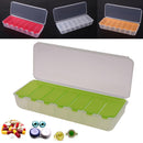 5pcs Large Travel Portable 7-Day Medicine Box Tablet Container(Green)