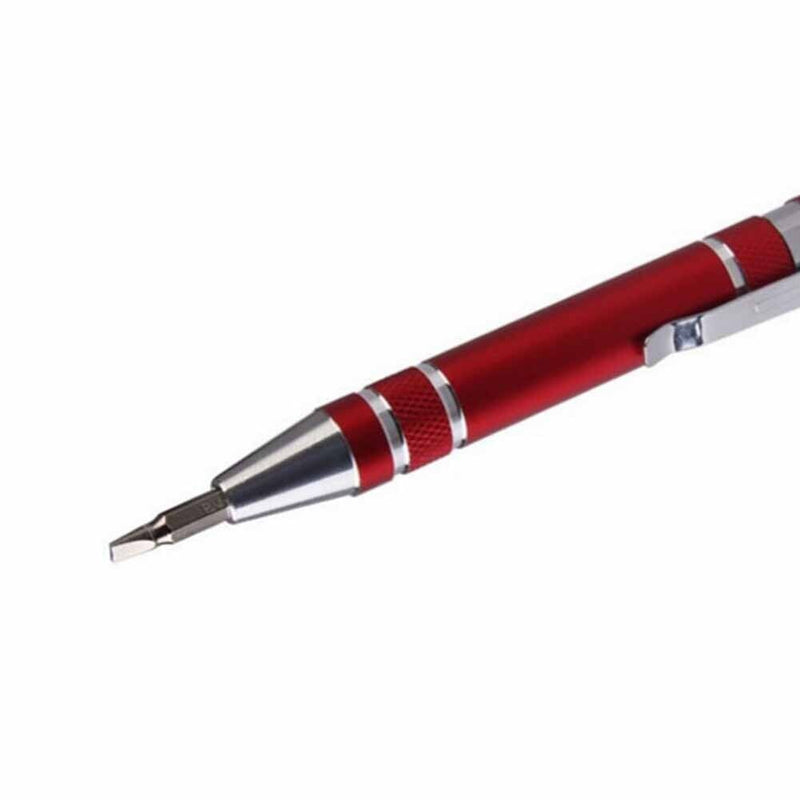 8 in 1 Multiuse Precision Pen Screwdriver Hand Repair Tools Kit (Red) Newly