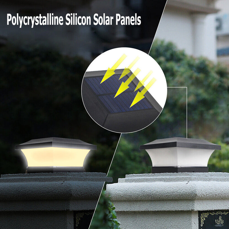 6LED Solar Fence Light Waterproof Square Stigma Lamp for Garden Decoration Newly