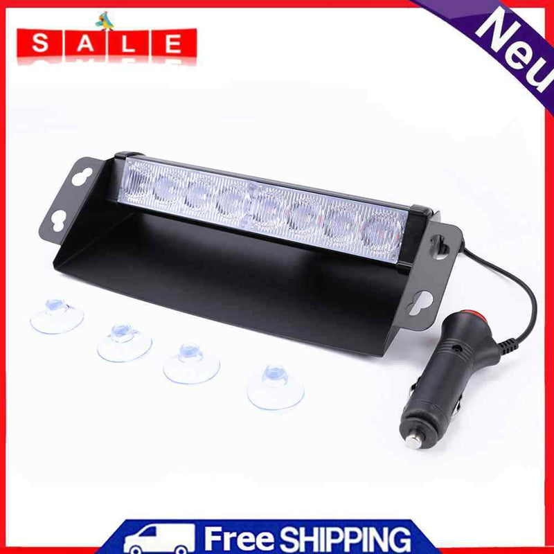 Car Truck 8 LED Strobe Light Dash Emergency Flashing Windshield Warning Lights