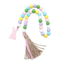 Home Decor With Pendant Easter Wall Hanging Wood Bead Garland Tassels String