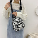 Preppy Style Canvas Zebra Print Backpack Women Travel School Rucksack (A)