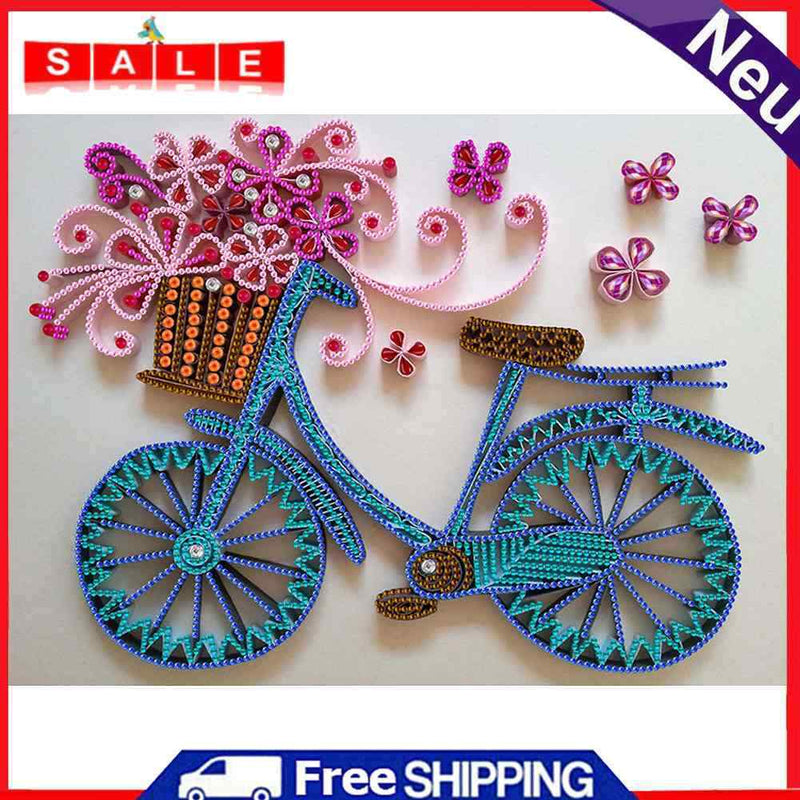 DIY Diamond Mosaic Painting Kit Bike Part Drill Special Shape Rhinestone Picture