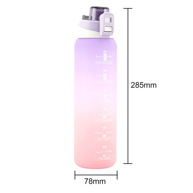 1000ML One-button Lock Sports Water Cup Leak-proof for Gym Outdoor (Purple)