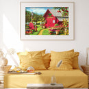 5D DIY Full Drill Round Shape Orchard House Rhinestone Diamond Drawing for Home