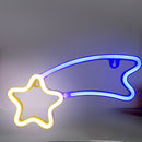 LED USB Meteor Neon Signs Light Wall Hanging Night Lamp (Warm White Blue) Newly
