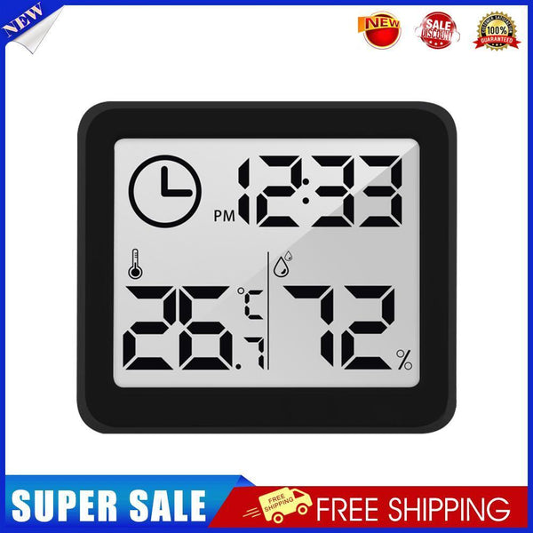 Digital Thermometer Hygrometer Dry Meter Electronic Indoor 3.2inch (Black)
