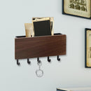 Wooden Wall Hanging Shelf Key Rack Sundries Storage Box Organizer (Black) Newly