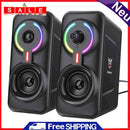 2pcs ONIKUMA L6 Portable Wired Gaming Stereo Speakers LED Audio Laptop Speaker