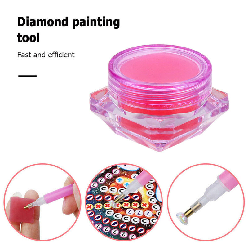 Diamond Painting Kit Glue Clay with Box Point Drill Beads Pen Mud (Purple)