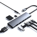 SD/TF Expander VGA USB3.0 4K HDMI USB Type C Hub PD Charging 9 in 1 Adapter