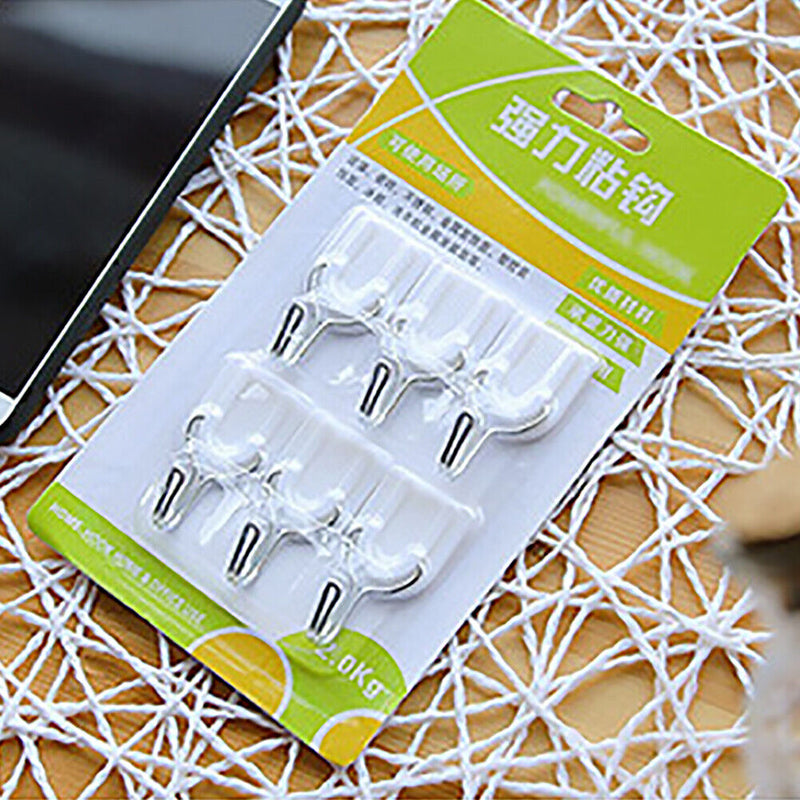 6pcs Viscose Hook Strong Wall Stickers Towel Holder Kitchen Bathroom Home Gadget