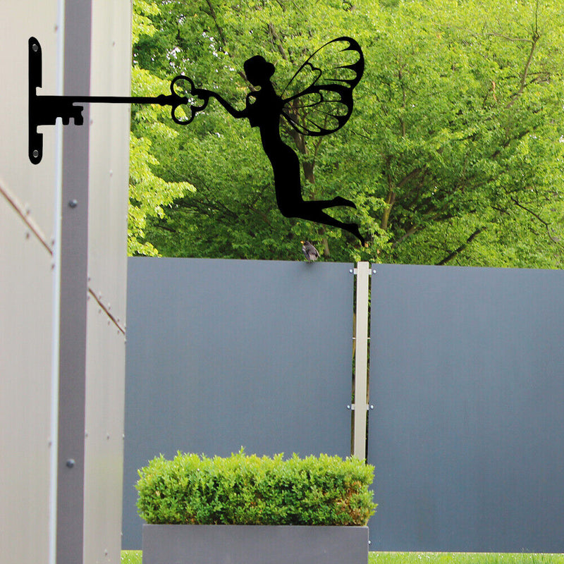 Window Art Whimsical Metal Garden Fairy Silhouette Ornament Pendant Home Deco