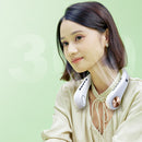 USB 3000mAh LED Digital Display Hanging Neck Fan Summer Air Cooling (White)