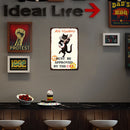 Playing Guitar Cat Retro Metal Plate Tin Sign Plaque Poster for Bar Club