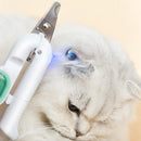 Pet Nail Clippers Stainless Steel UV LED Light Cutter Trimmer Tool (Green) Newly
