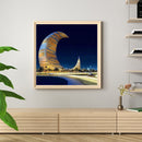 5D DIY Diamond Painting Moon Building Full Round Drill Mosaic Art Picture