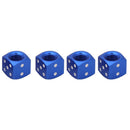 4pcs Dice Style Car Tire Wheel Tyre Caps Valve Stem Dust Covers (Blue) Newly