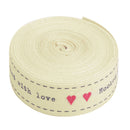 5 Yards/Lot Hooked With Love Printed Cotton Ribbons DIY Sewing Label Tags